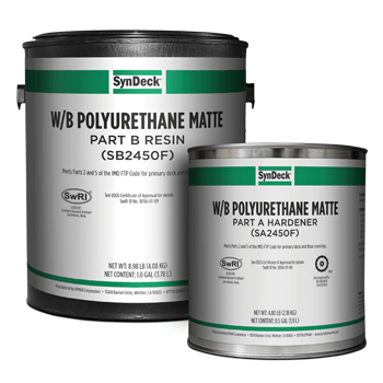 Image of SynDeck Water Base Polyurethane Matte SS2450F Parts A and B Cans - IMO Marine Polyurethane